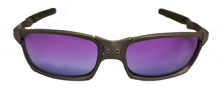 Daywolf Titanium w/ Purple Gradient Lenses, Black Pads, Semi-Matte Finish